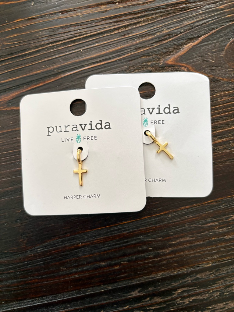 Pura Vida Gold Cross Harper Charms -Set Of 2